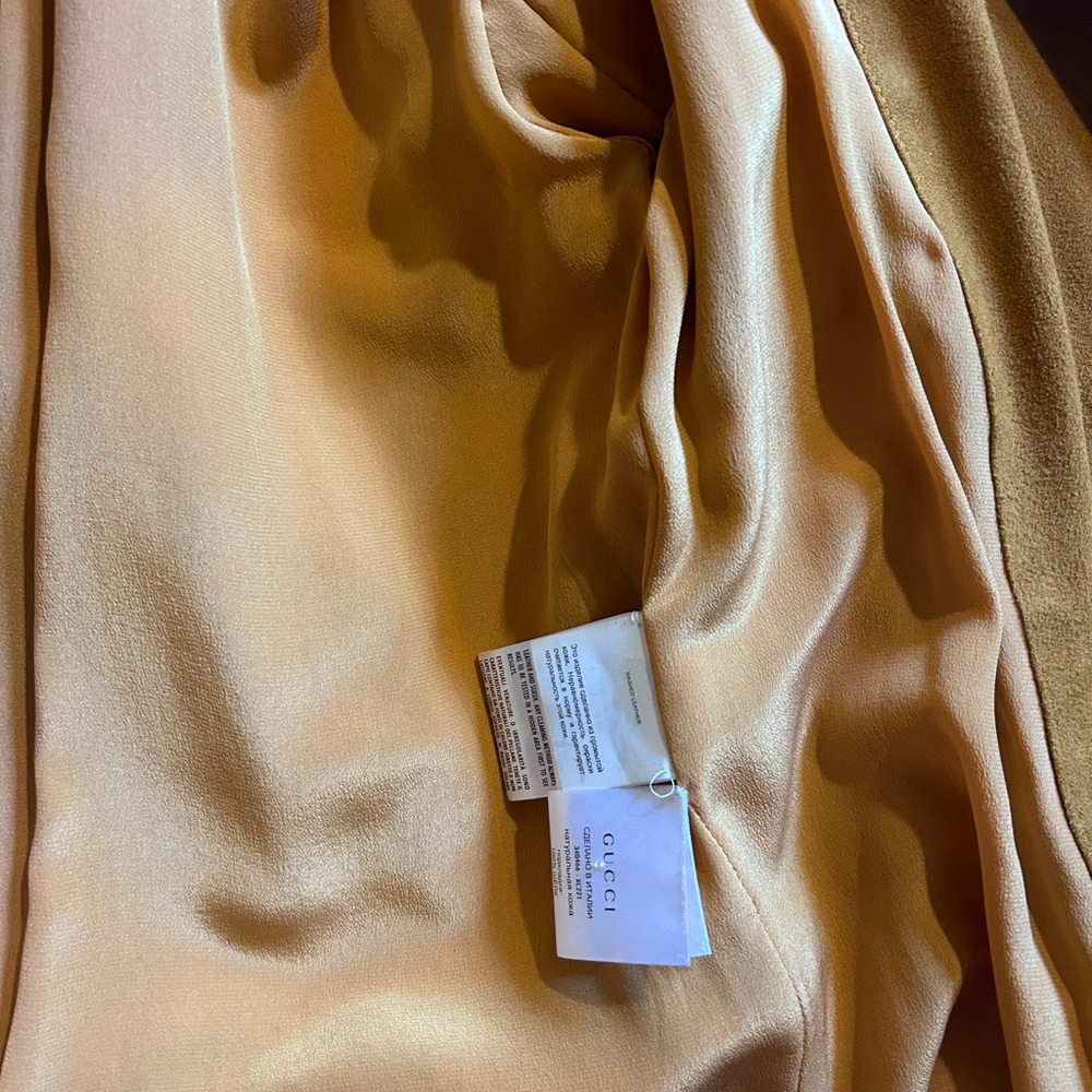 NEW Authentic GUCCI Orange-Brown SUEDE Belted Jacket EUR-... - Picture 10 of 11